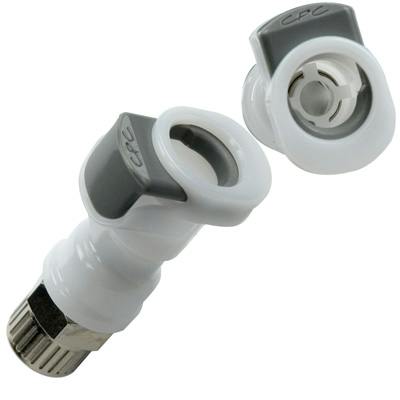 1/4" OD In-line Ferruleless PTF APC Series Acetal Coupling Body w/Shroud - Shutoff (Insert Sold Separately)
