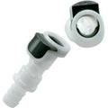 1/4" In-line Hose Barb APC Series Acetal Coupling Body w/Shroud - Straight Thru (Insert Sold Separately)
