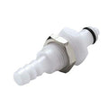 1/8" Hose Barb PMC Series Acetal Panel Mount Insert - Shutoff (Body Sold Separately)