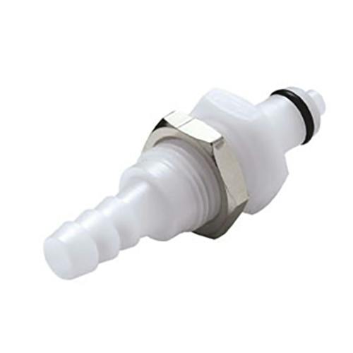 1/8" Hose Barb PMC Series Acetal Panel Mount Insert - Shutoff (Body Sold Separately)