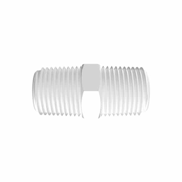 1/2" NPT Natural Kynar® Nipple