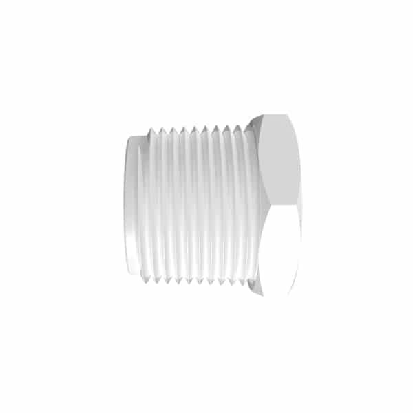 1" NPT Natural Kynar® PVDF Threaded Plug