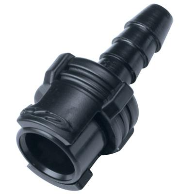 1/8" Hose Barb SMC Series Subminiature Acetal Black In-Line Coupling Body - Shutoff (Insert Sold Separately)