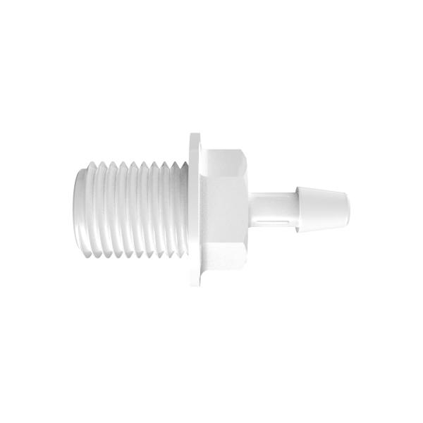 3/16" Tube ID x 1/4" NPSM Natural Polypropylene Panel Mount Adapter