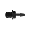 1/4" Tube ID x 1/4" NPSM Black Nylon Panel Mount Adapter