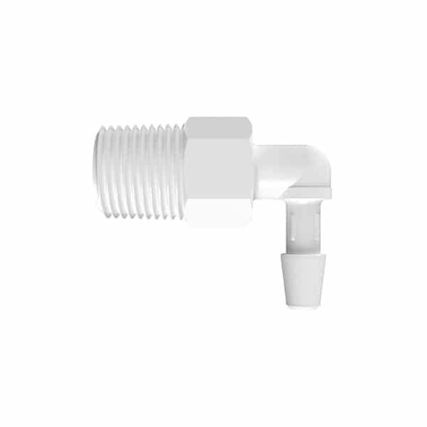 5/32" Tube ID x 1/8" NPT Natural Polypropylene Elbow