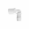 5/8" Tube ID x 1/2" NPT Natural Polypropylene Elbow