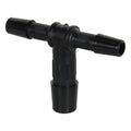 1/4" x 1/4" x 3/8" Tube ID Black Nylon Reducing Tee