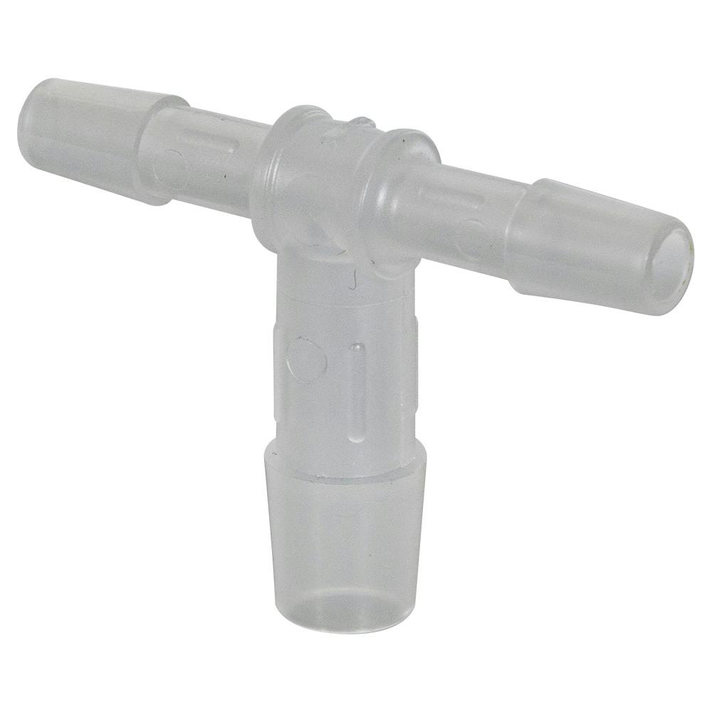 1/4" x 1/4" x 3/8" Tube ID Natural Polypropylene Reducing Tee