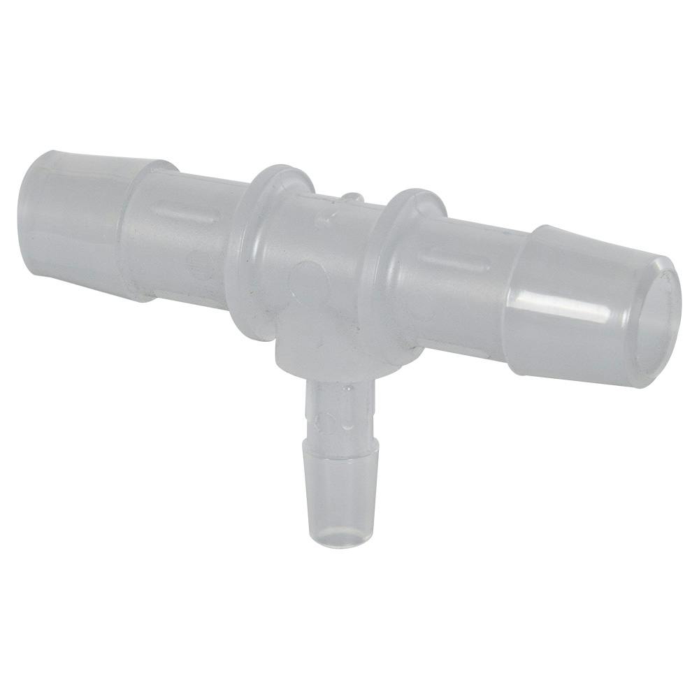 1/2" x 1/2" x 1/4" Tube ID Natural Polypropylene Reducing Tee