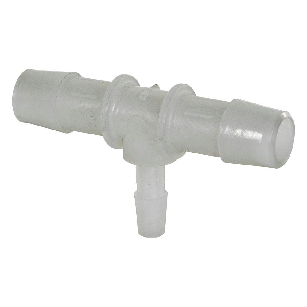 1/2" x 1/2" x 1/4" Tube ID Natural Kynar® PVDF Reducing Tee
