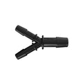 1/4" x 1/4" x 3/8" Tube ID Black Nylon Reducing Y
