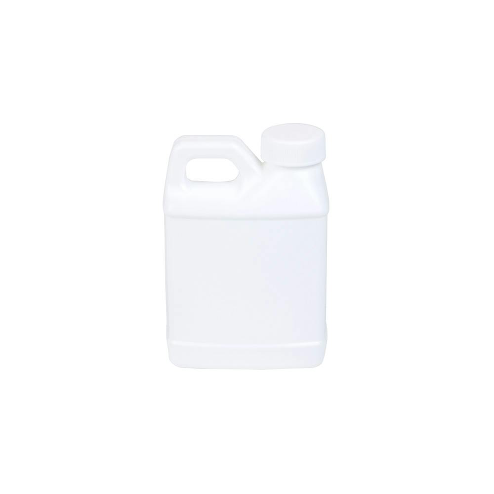 8 oz. White HDPE F-Style Jug with 28/400 White Ribbed Cap with F217 Liner