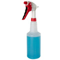 32 oz. Natural HDPE Spray Bottle with Red & White Polypropylene Sprayer