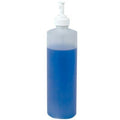 16 oz. Natural HDPE Flame-Treated Cylinder Bottle with 28/410 White Polypropylene Finger Sprayer