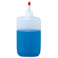 2 oz. Natural LDPE Oval Bottle with 18/400 Natural Yorker Dispensing Cap with Regular Red Tip