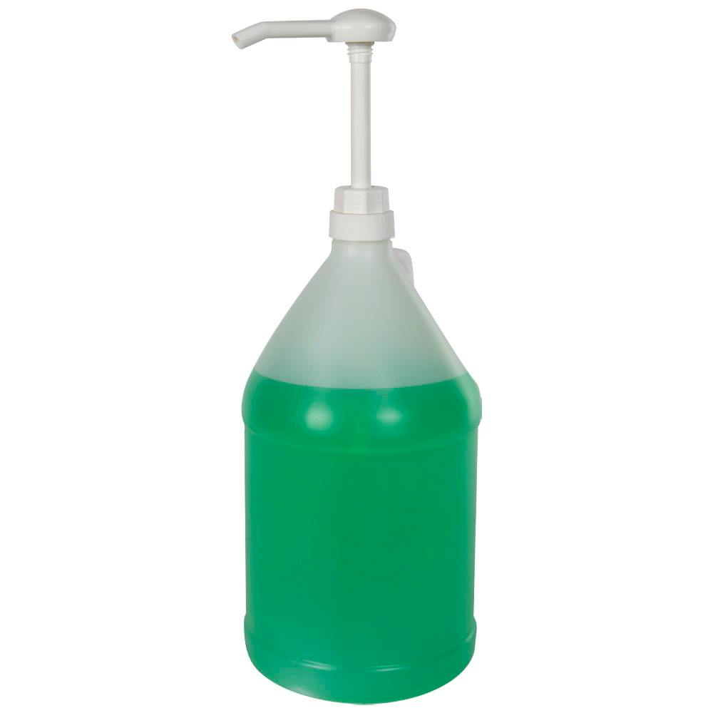 1 Gallon Natural HDPE Round Jug with 38/400 White Pump