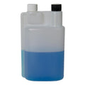 32 oz. Natural HDPE Bettix Bottle with 1/2 & 1 oz. Dispensing Chambers & (1 each) 28/410 Black & White Ribbed Caps with F217 Liner