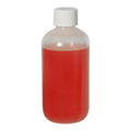 6 oz. Natural LDPE Boston Round Bottle with 24/410 White Ribbed Cap with F217 Liner