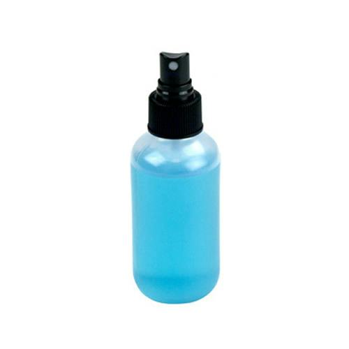 4 oz. Natural LDPE Boston Round Spray Bottle with Black Finger Sprayer