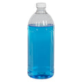 32 oz. Clear PET Round Bottle with 28/400 White Ribbed Cap with F217 Liner