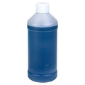 16 oz. Natural HDPE Modern Round Bottle with 28/410 White Ribbed Cap with F217 Liner