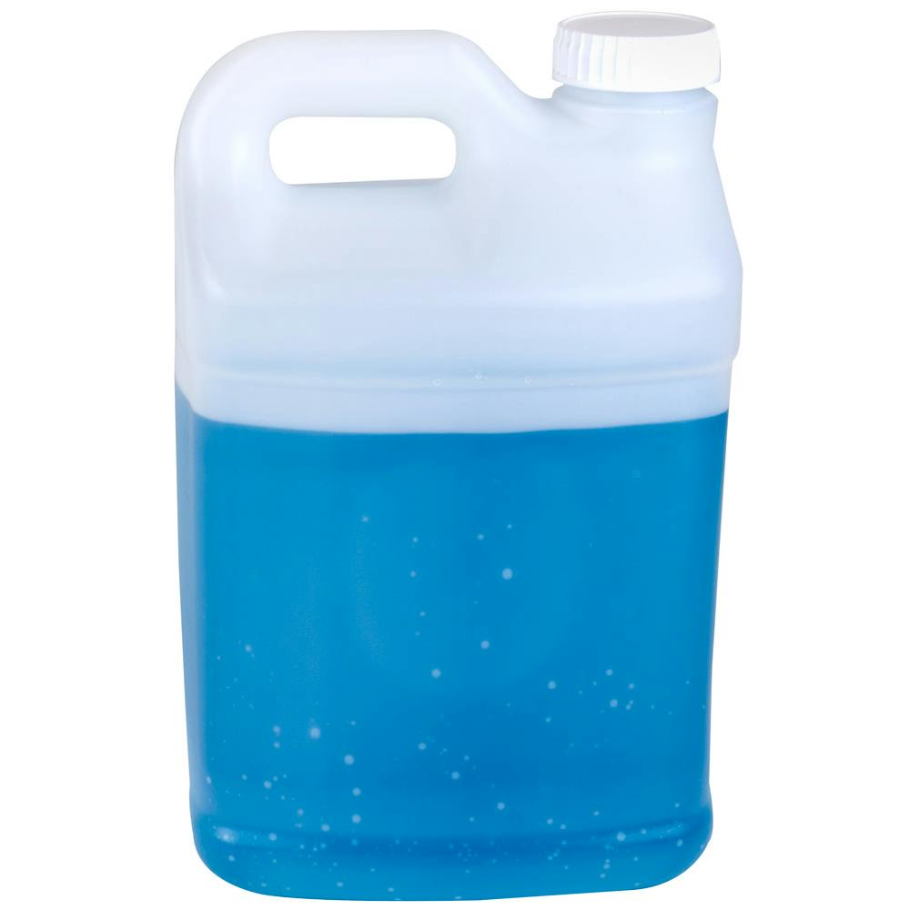 2-1/2 Gallon Natural HDPE F-Style Jug with 63mm White Polypropylene Unlined Rieke® Cap