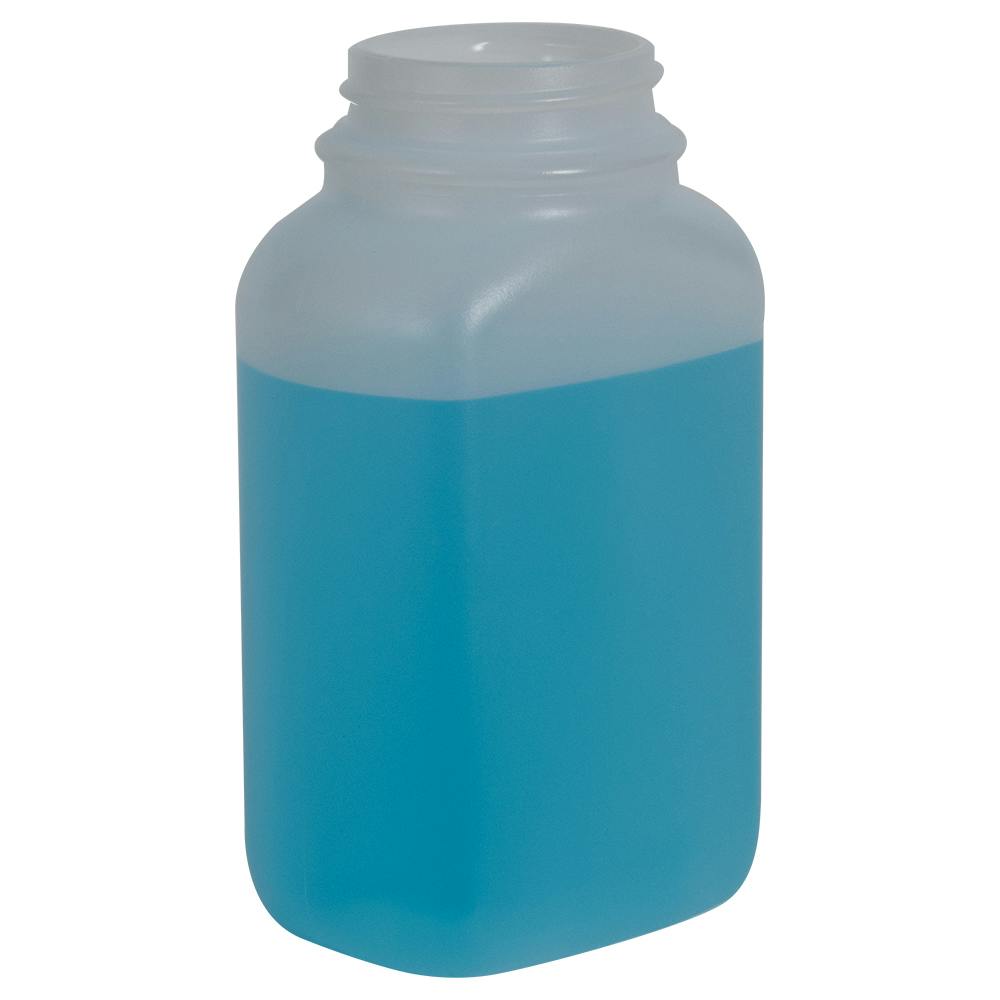 8 oz. Natural HDPE Wide Mouth Oblong Bottle with 43/400 Neck (Cap Sold Separately)