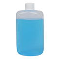 8 oz. Natural LDPE Oval Bottle with 24/410 White Ribbed Cap with F217 Liner