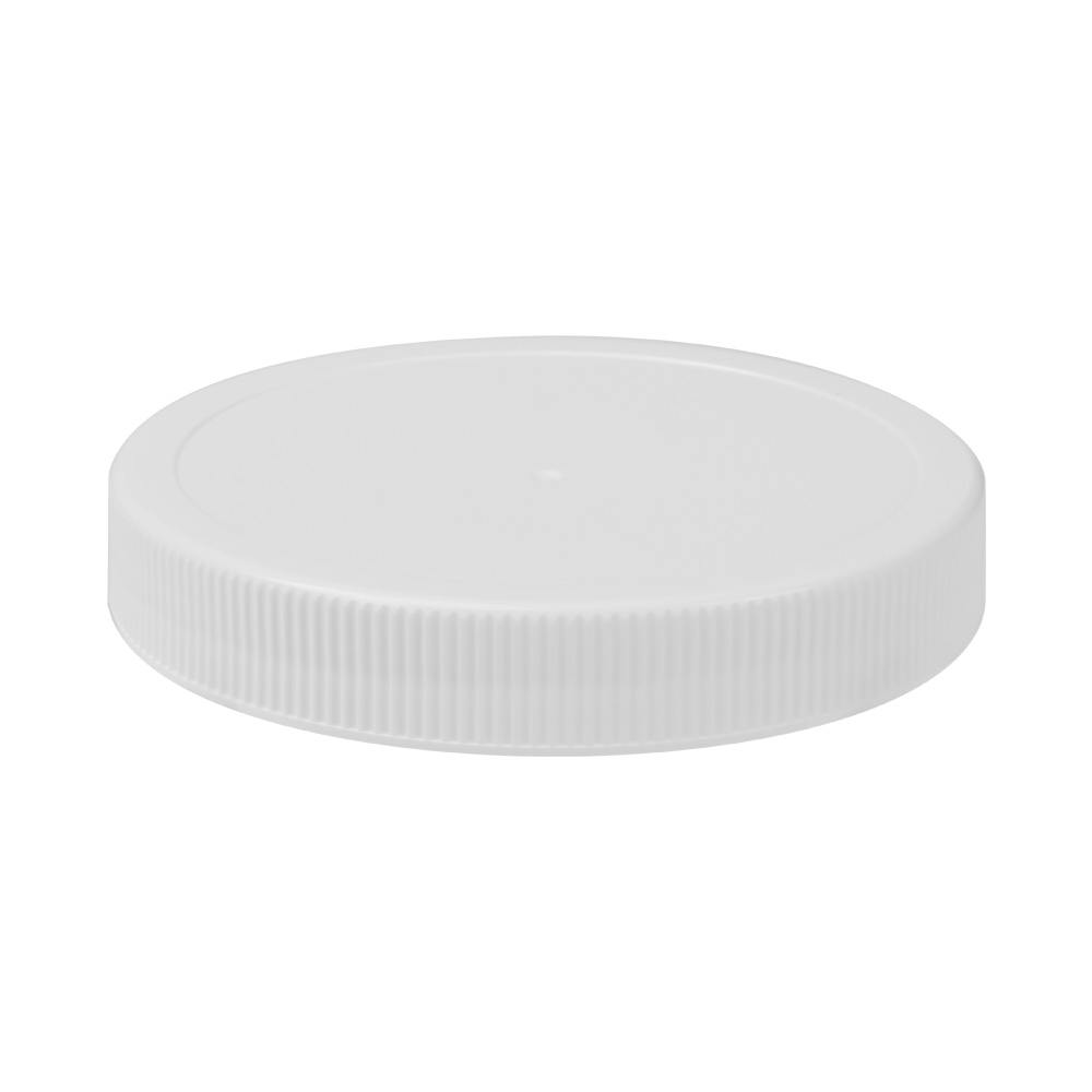 110/400 White Polypropylene Unlined Ribbed Cap