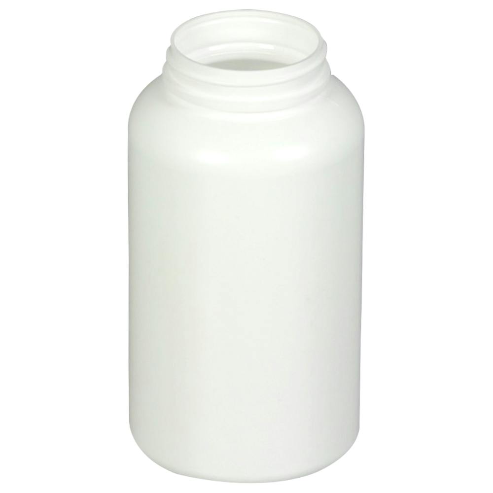16.9 oz. (500cc) White HDPE Wide Mouth Packer Bottle with 53/400 Neck (Cap & Band Sold Separately)