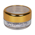 0.3 oz./9mL Clear Acrylic Round Jar with Clear Gold Trim Cap