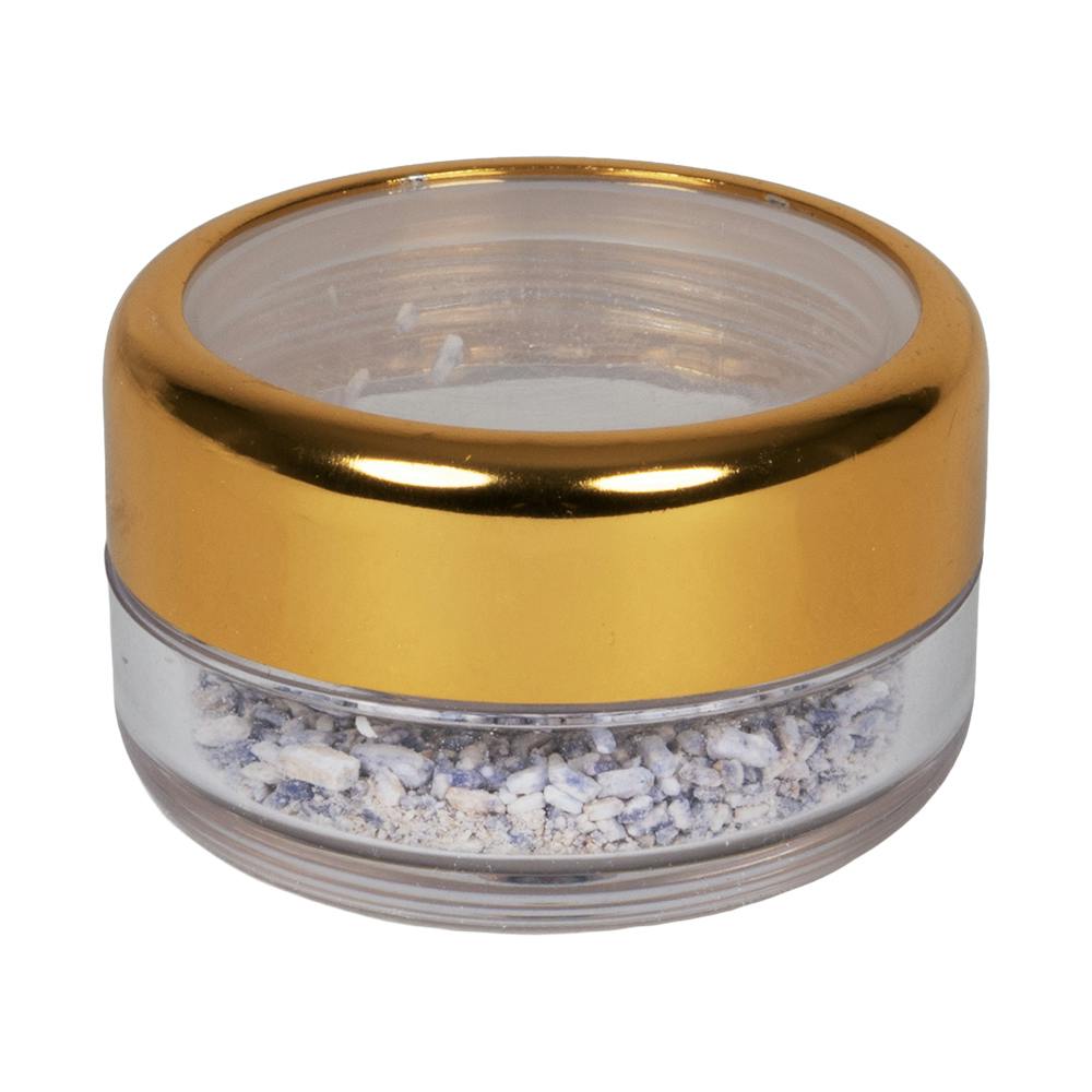 0.3 oz./9mL Clear Acrylic Round Jar with Clear Gold Trim Cap