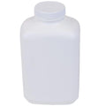 40 oz. White HDPE Wide Mouth Oblong Bottle with 53/400 White Ribbed Cap with F217 Liner