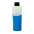 8 oz. HDPE Cylinder Bottle with 24mm Black Ribbed Cap with F217 Liner
