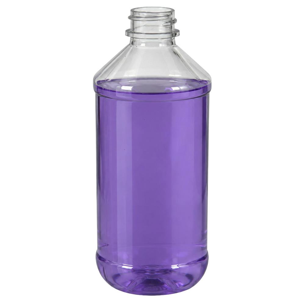 8 oz. Clear PET Modern Round Bottle with 24/400 Neck (Cap Sold Separately)