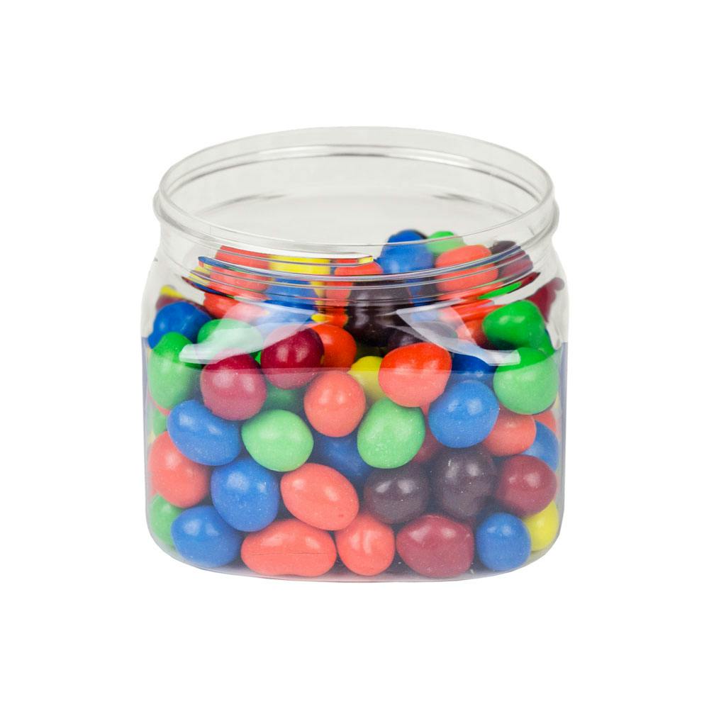 16 oz. Clear PET Square Jar with 89mm Neck (Cap Sold Separately)