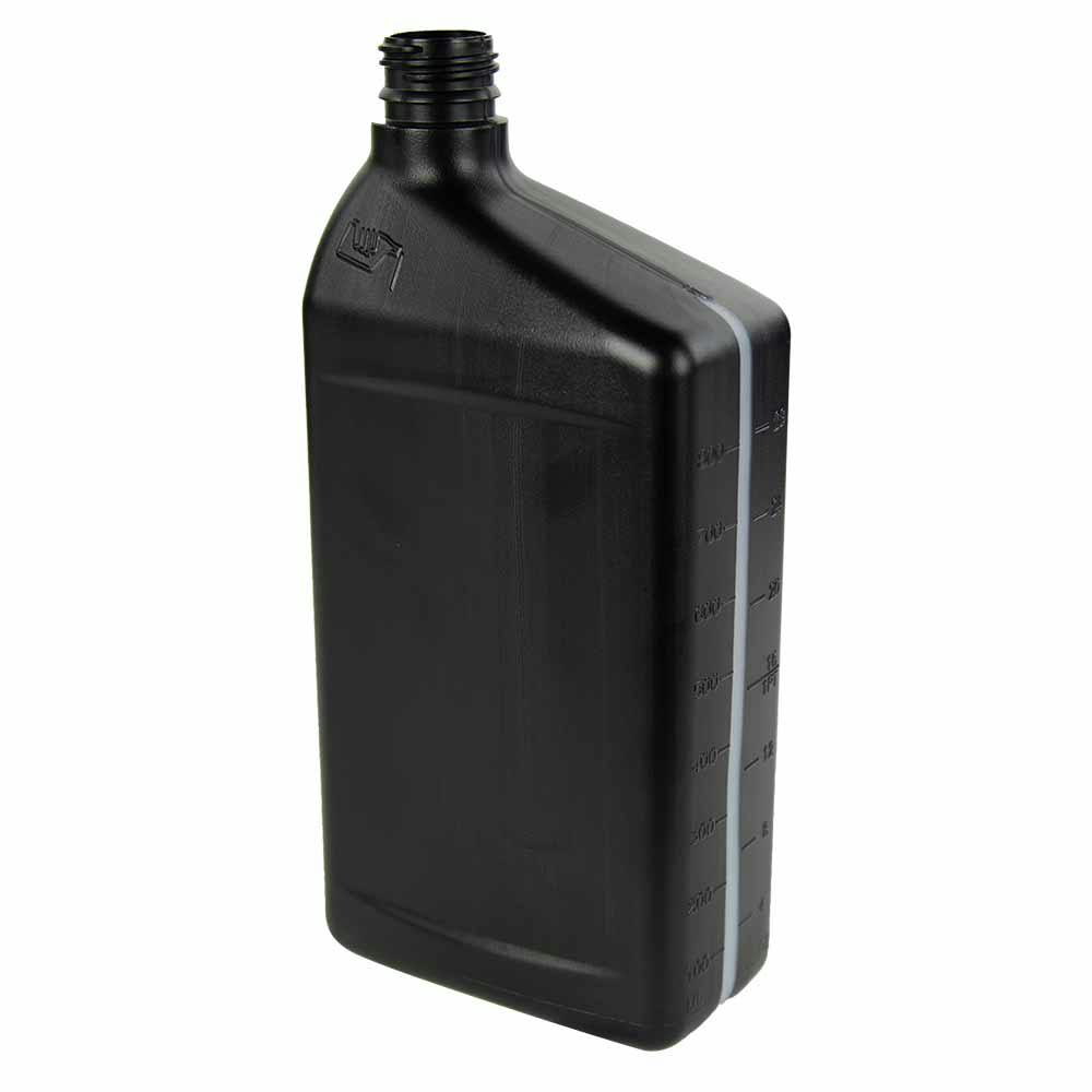 32 oz. Black HDPE Oil Bottle with 28mm PCO Neck (Cap Sold Separately)