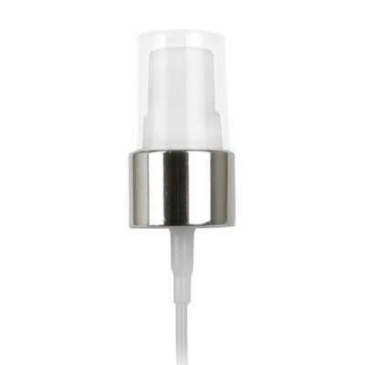 20/410 Silver/White Smooth Finger Sprayer - 5-1/2" Dip Tube & 0.14mL Output
