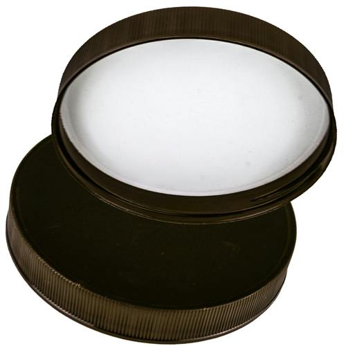 110/400 Black Polypropylene Cap with Heat Induction Liner for HDPE Containers