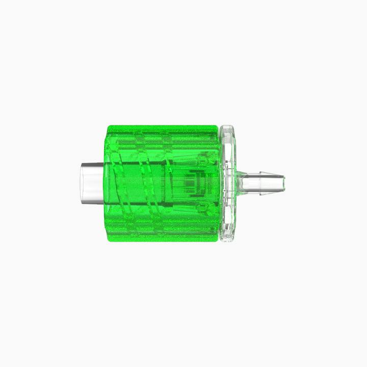 1/16" Hose Barb Male Stationary Lock & Nut Assemblies - Lime