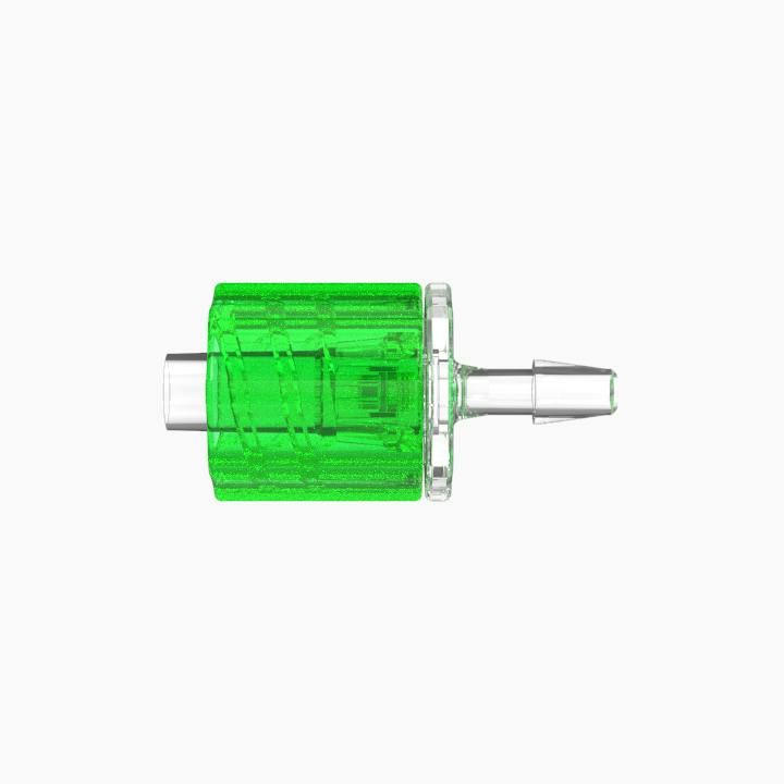 3/32" Hose Barb Male Stationary Lock & Nut Assemblies - Lime