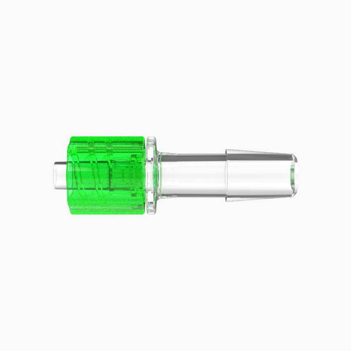1/4" Hose Barb Male Stationary Lock & Nut Assemblies - Lime