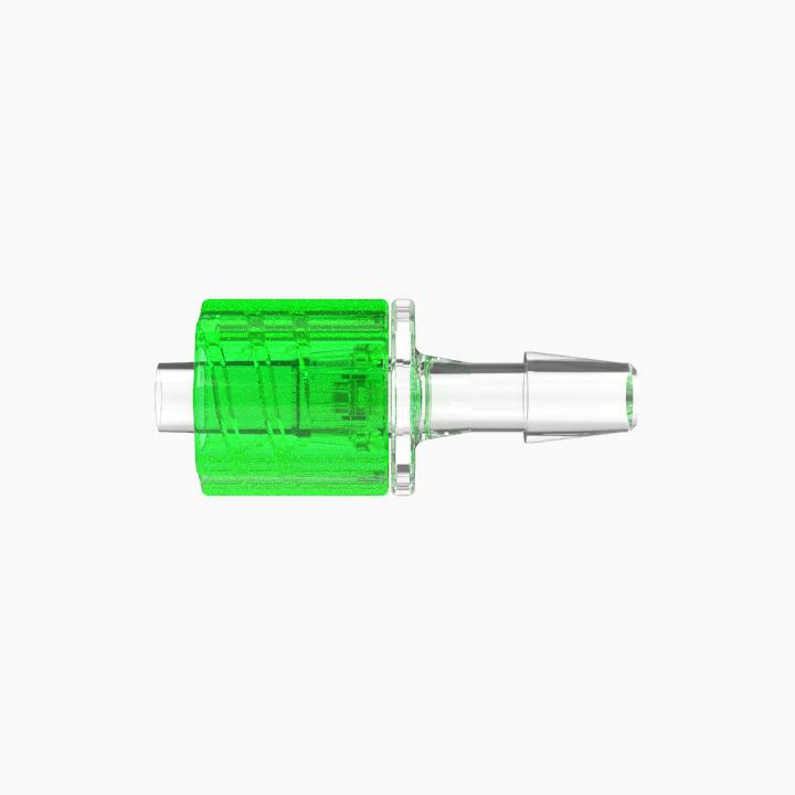 5/32" Hose Barb Male Rotating Lock & Nut Assemblies - Lime