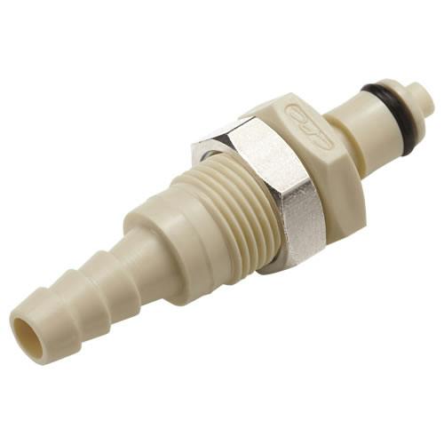 1/4" Hose Barb PMC Series Polypropylene Panel Mount Insert - Shutoff (Body Sold Separately)