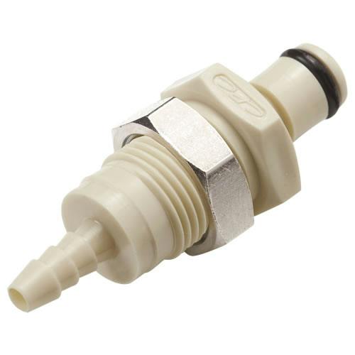 1/8" Hose Barb PMC Series Polypropylene Panel Mount Insert - Straight Thru (Body Sold Separately)