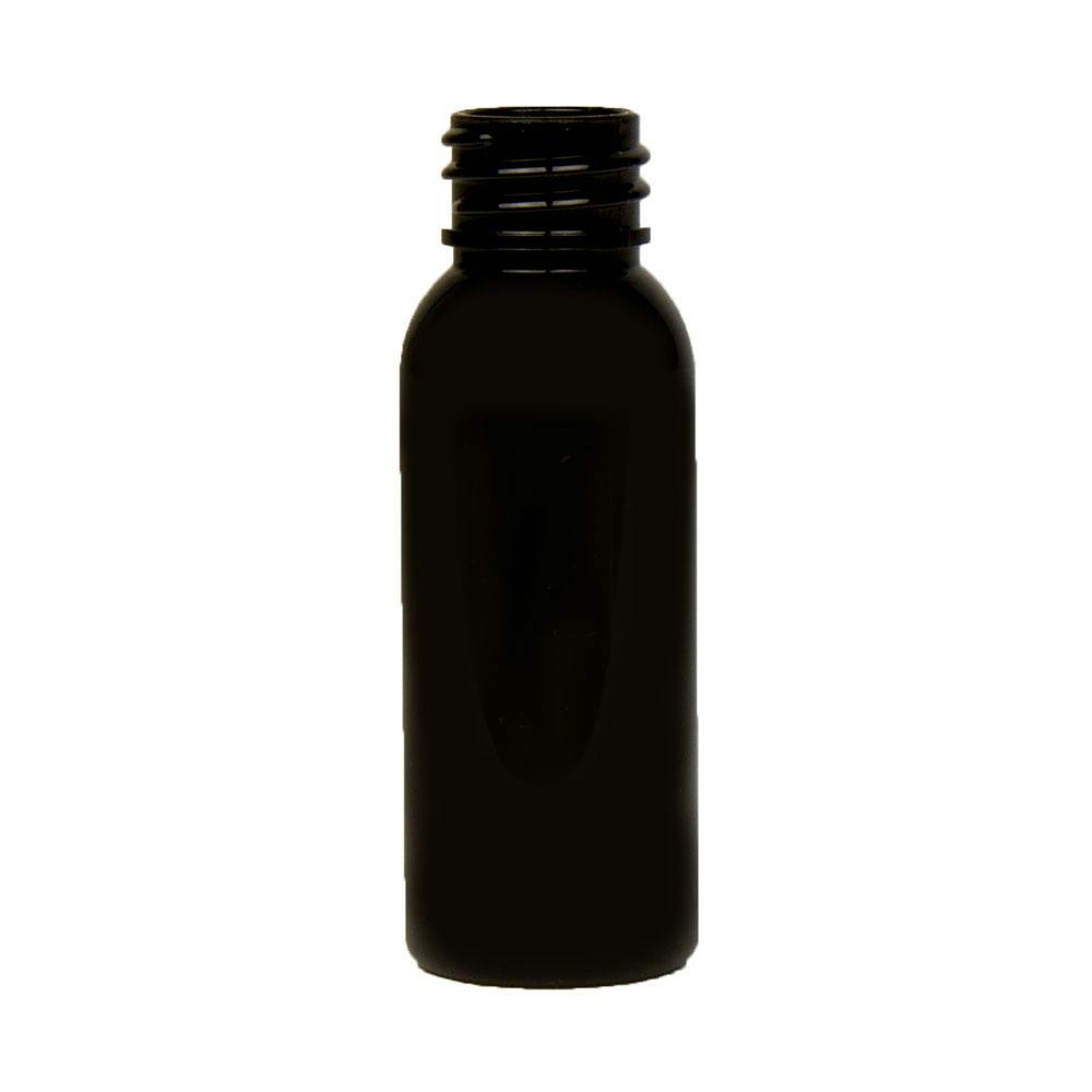 1 oz. Black PET Cosmo Round Bottle with 20/410 Neck (Cap Sold Separately)