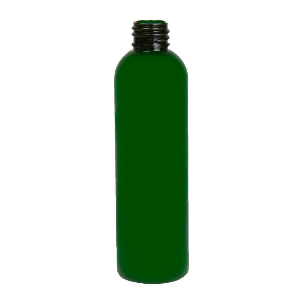 4 oz. Dark Green PET Cosmo Round Bottle with 20/410 Neck (Cap Sold Separately)