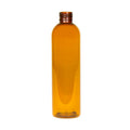 8 oz. Clarified Amber PET Cosmo Round Bottle with 24/410 Neck (Cap Sold Separately)