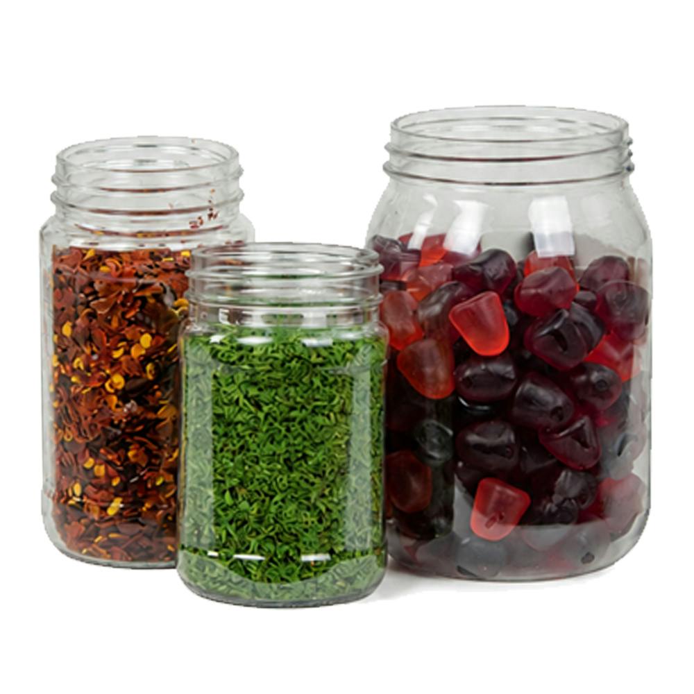 64 oz. Clear PET Round Jar with Label Panel & 110/400 Neck (Cap Sold Separately)